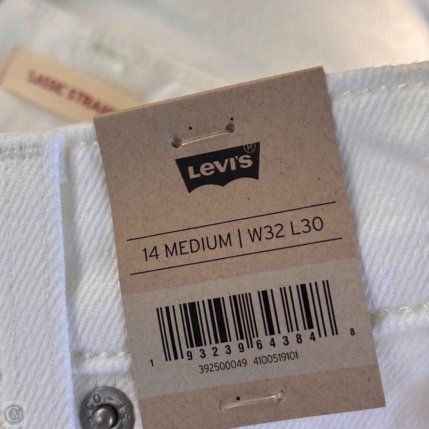 Jeans Straight By Levis In White Denim, Size: 14