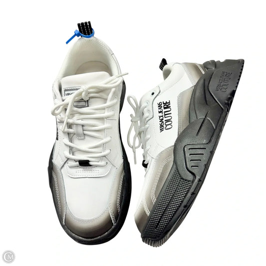 Shoes Luxury Designer By Versace In Black & White, Size: 8.5