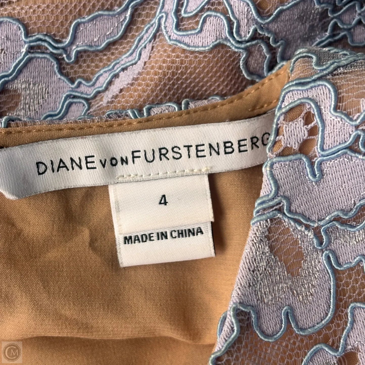 Top Long Sleeve Designer By Diane Von Furstenberg In Blue & Purple, Size: S