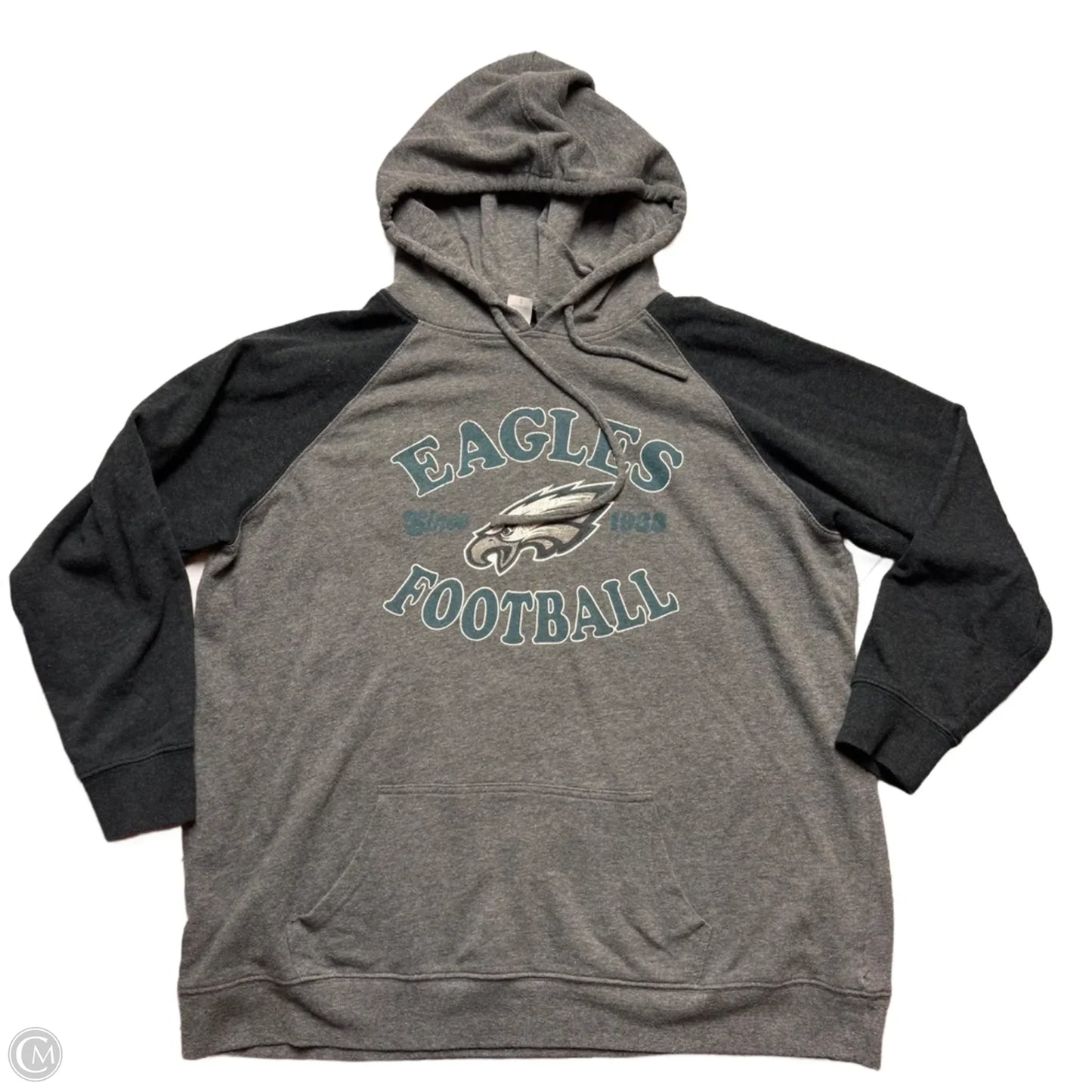 Athletic Sweatshirt Hoodie By Nfl In Grey, Size: L