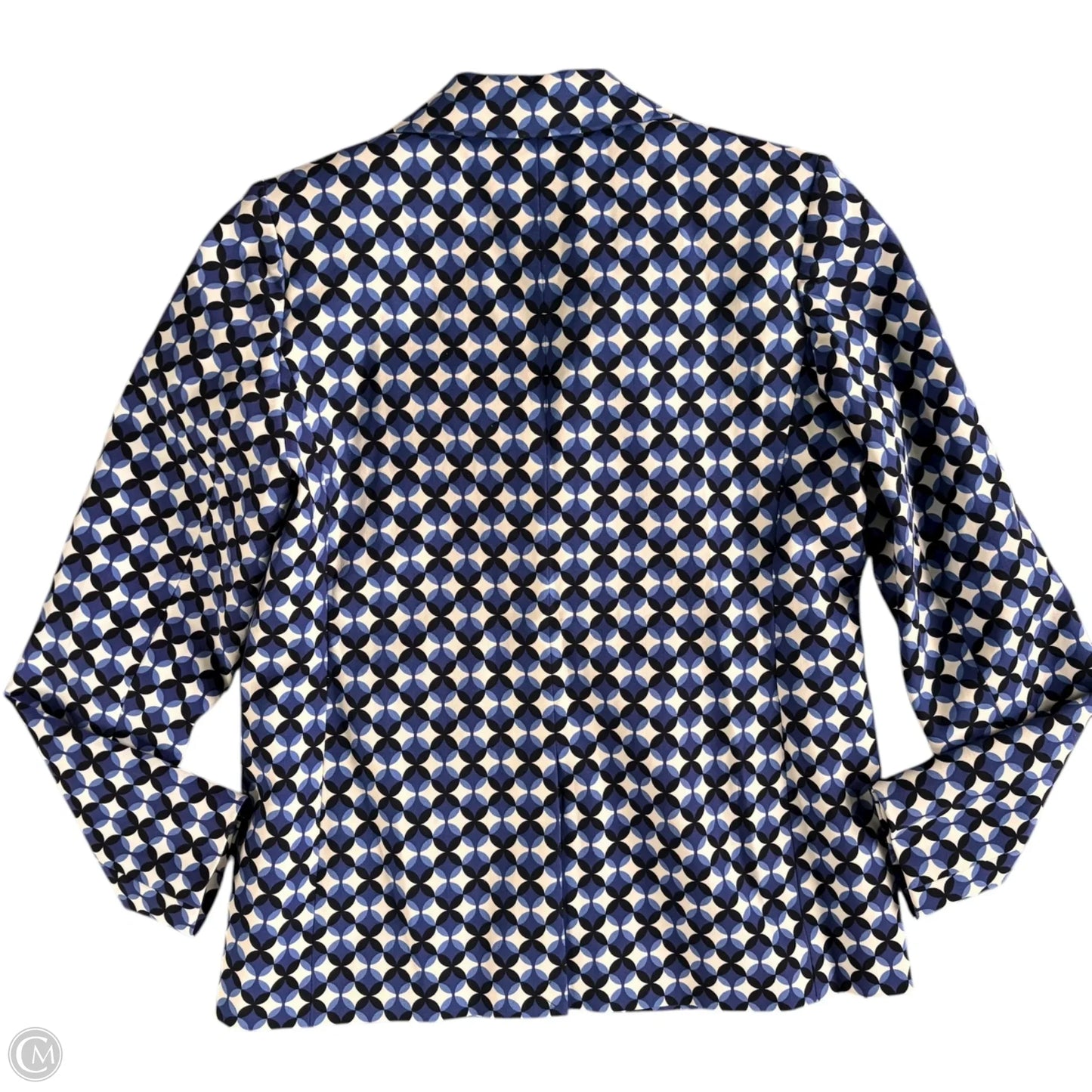 Blazer Designer By Kate Spade In Blue & White, Size: S