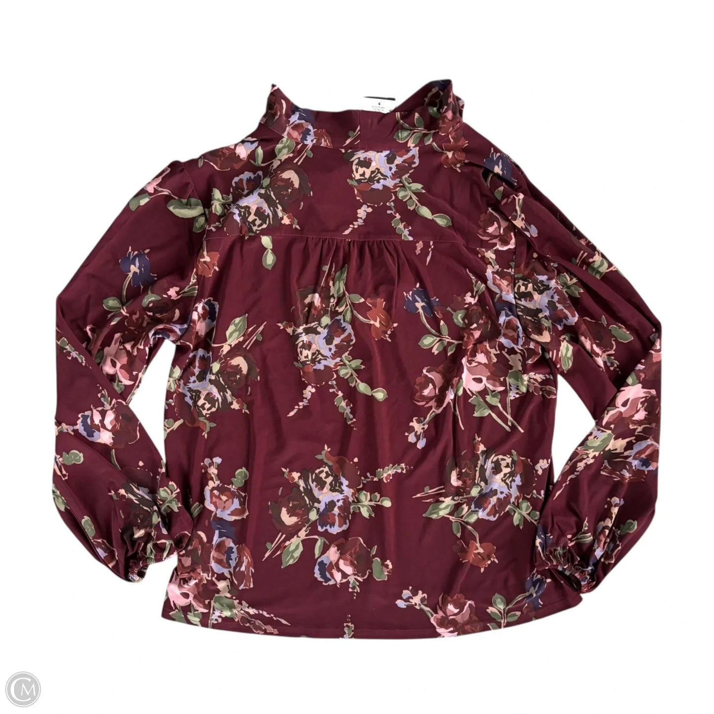 Top Long Sleeve By Lauren By Ralph Lauren In Floral Print, Size: Lp