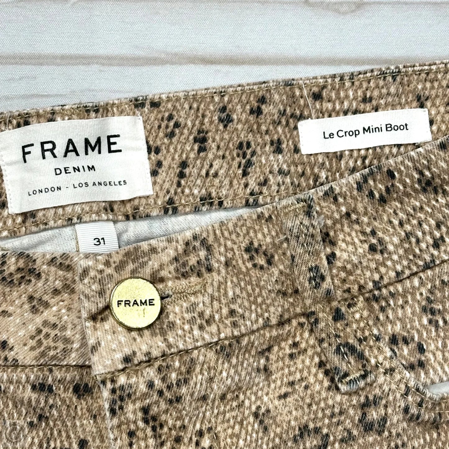 Jeans Boot Cut By Frame In Animal Print, Size: 12