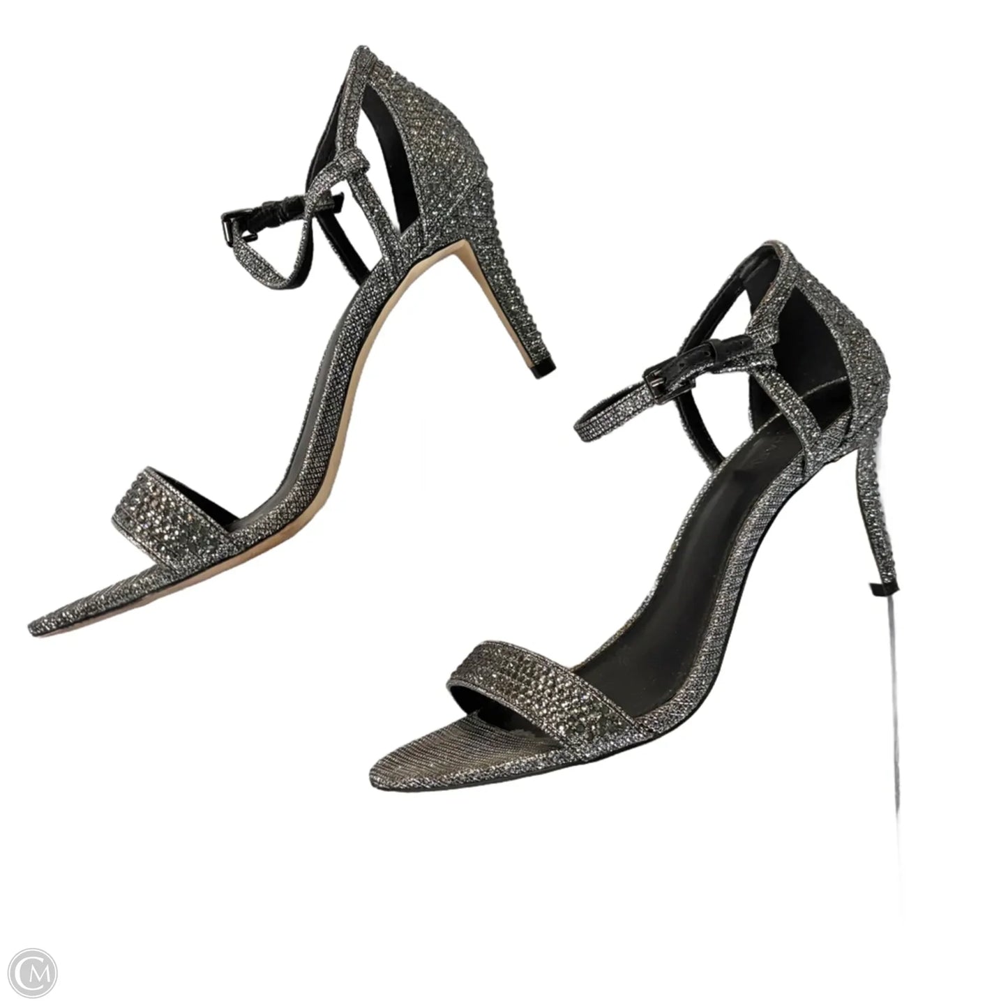 Sandals Heels Stiletto By Michael By Michael Kors In Silver, Size: 8.5