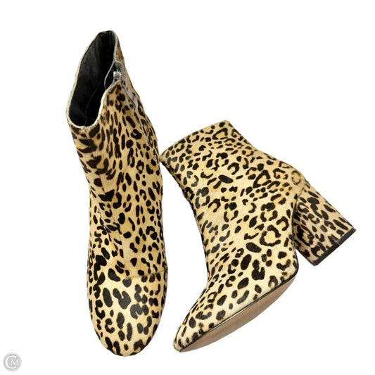 Boots Ankle Heels By Halogen In Leopard Print, Size: 6.5