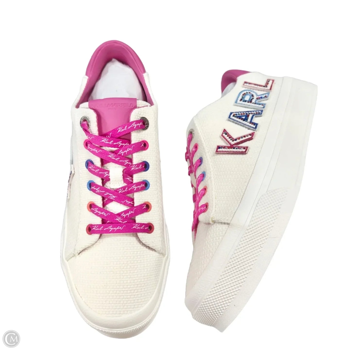 Shoes Designer By Karl Lagerfeld In White, Size: 9.5