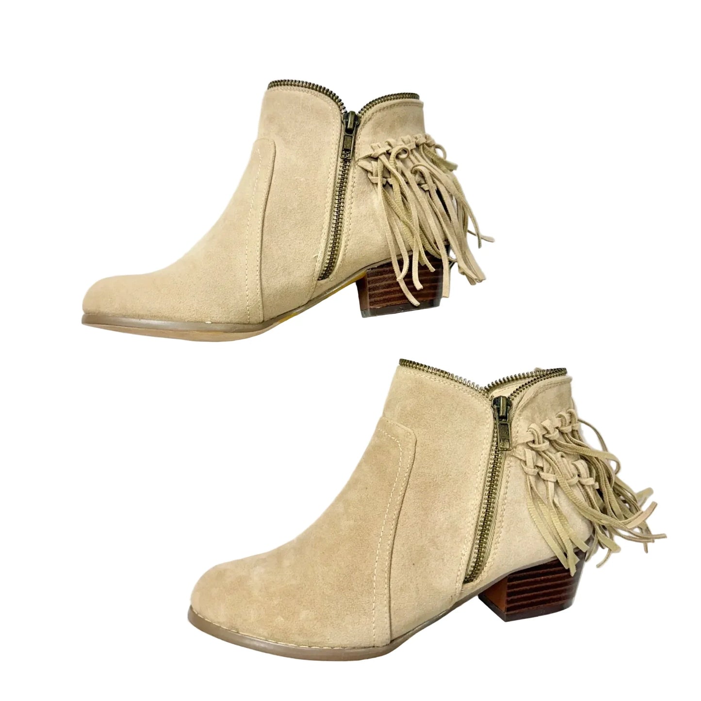 Boots Ankle Flats By J. Adams In Tan, Size: 7.5