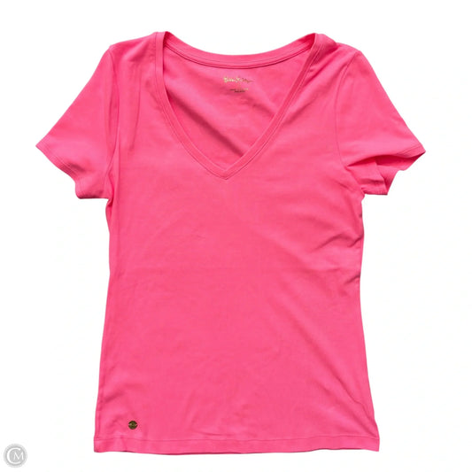Top Short Sleeve Designer By Lilly Pulitzer In Pink, Size: S