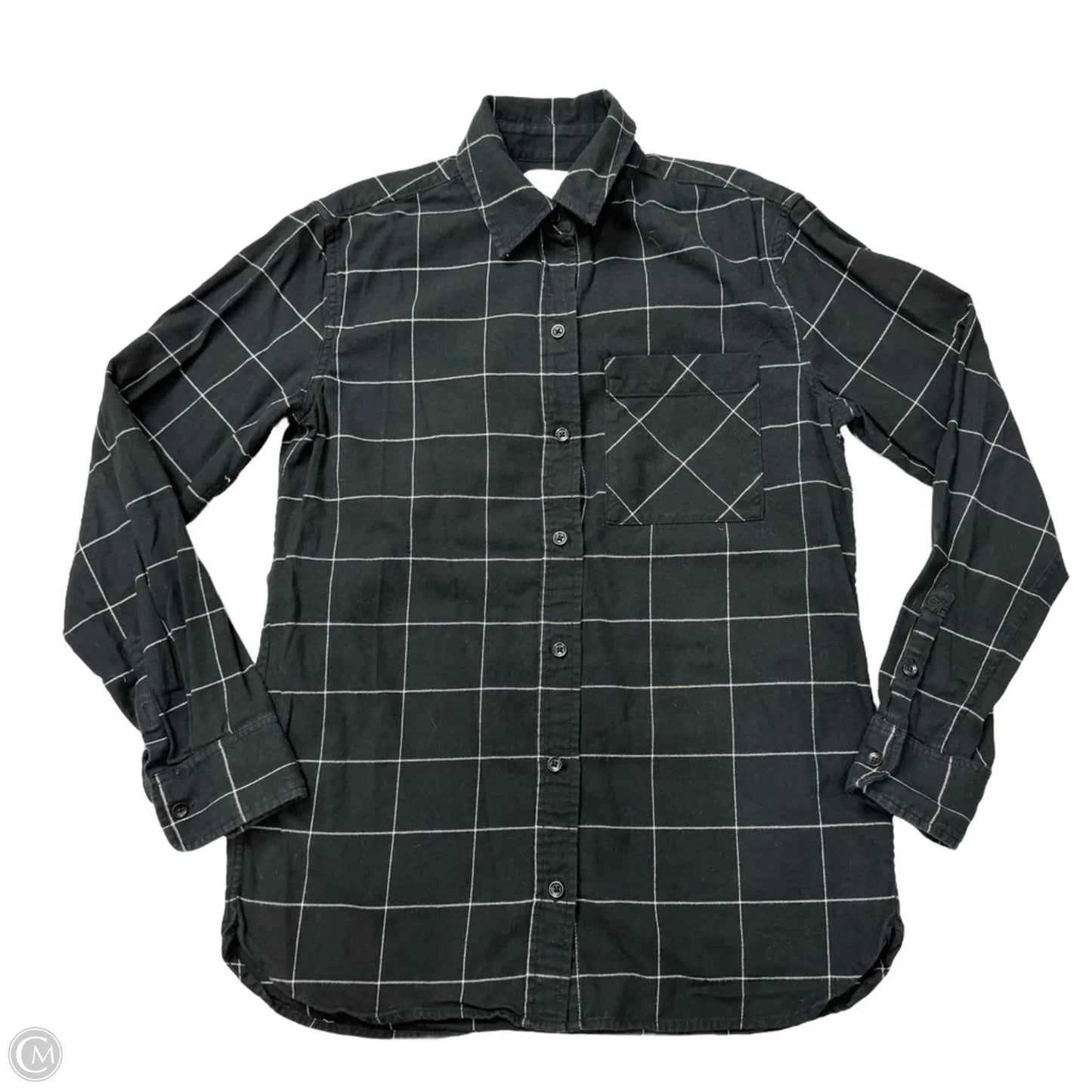 Top Long Sleeve By Current/elliott In Checkered Pattern, Size: Xs