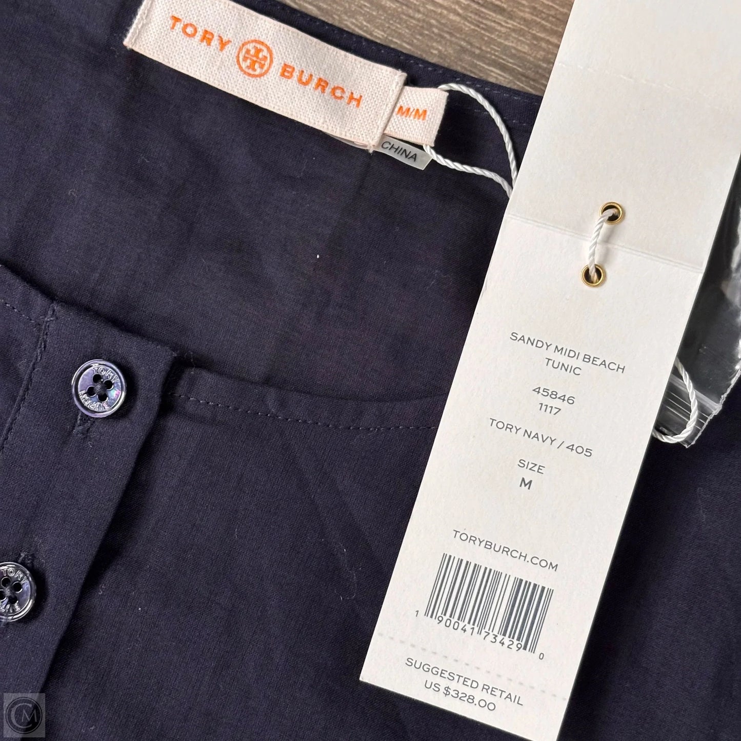 Swimwear Cover-up Designer By Tory Burch In Navy, Size: M