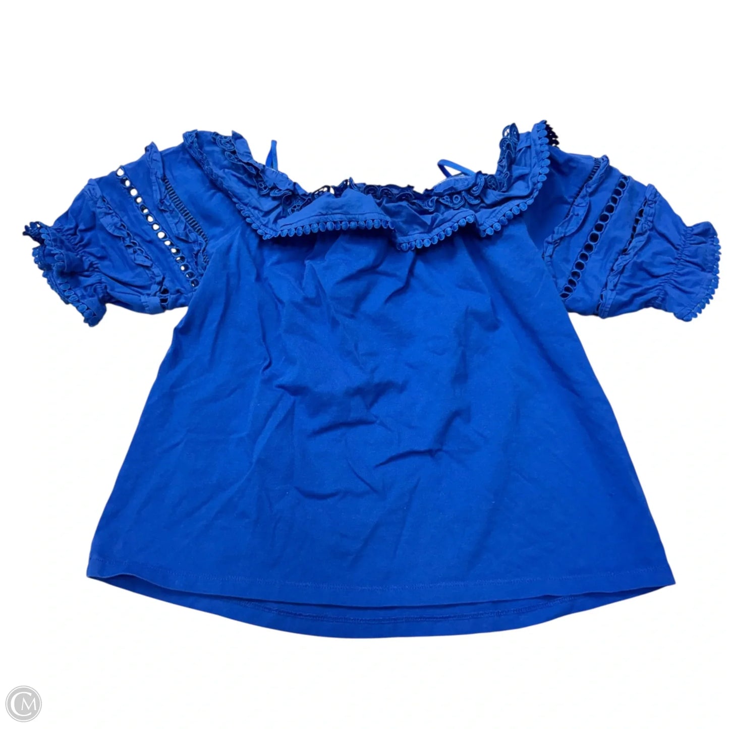 Top 3/4 Sleeve Designer By Lilly Pulitzer In Blue, Size: S