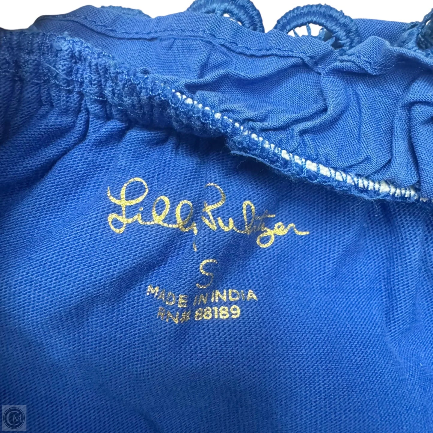 Top 3/4 Sleeve Designer By Lilly Pulitzer In Blue, Size: S