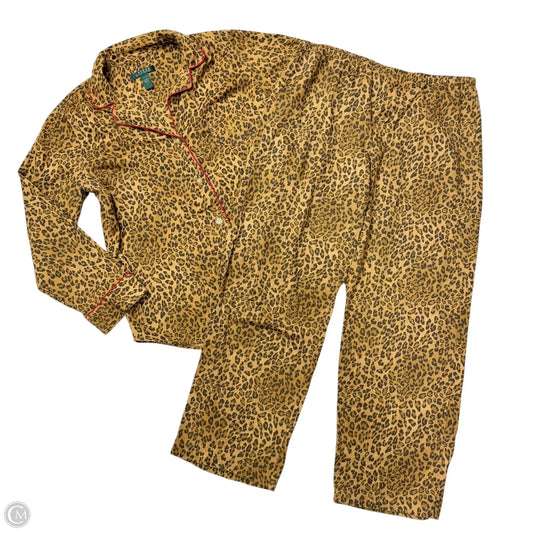 Pajamas 2pc By Lauren By Ralph Lauren In Animal Print, Size: L