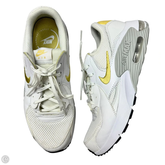 Shoes Sneakers By Nike In White & Yellow, Size: 9.5