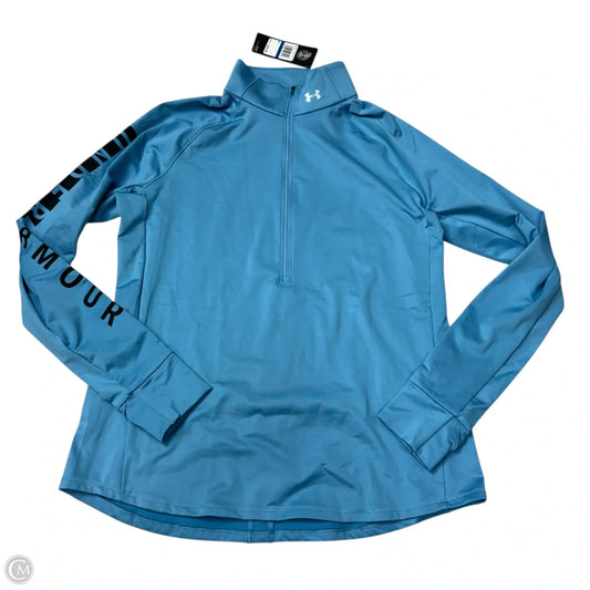 Athletic Top Long Sleeve Collar By Under Armour In Blue, Size: Xl