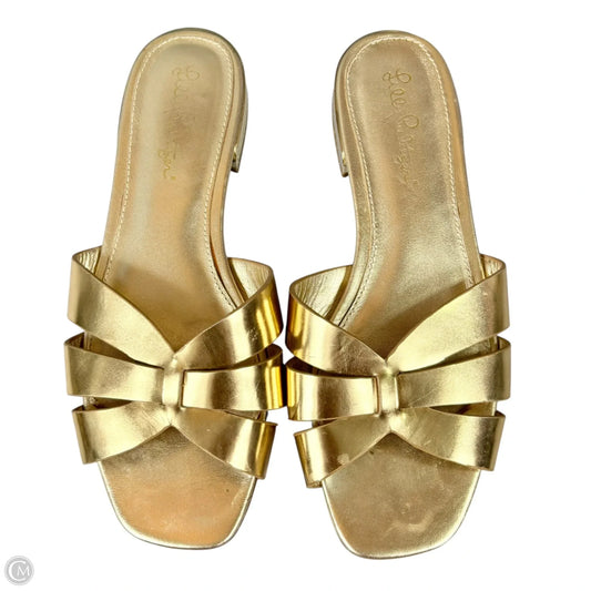 Sandals Designer By Lilly Pulitzer In Gold, Size: 6