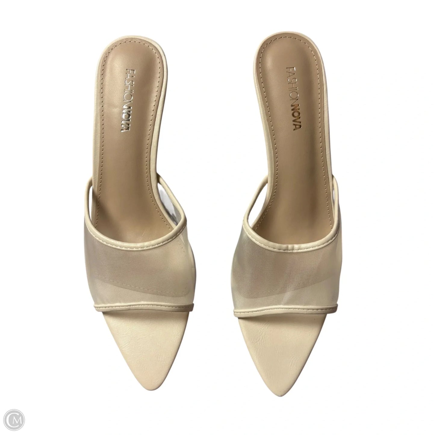 Sandals Heels Kitten By Fashion Nova In Cream, Size: 9