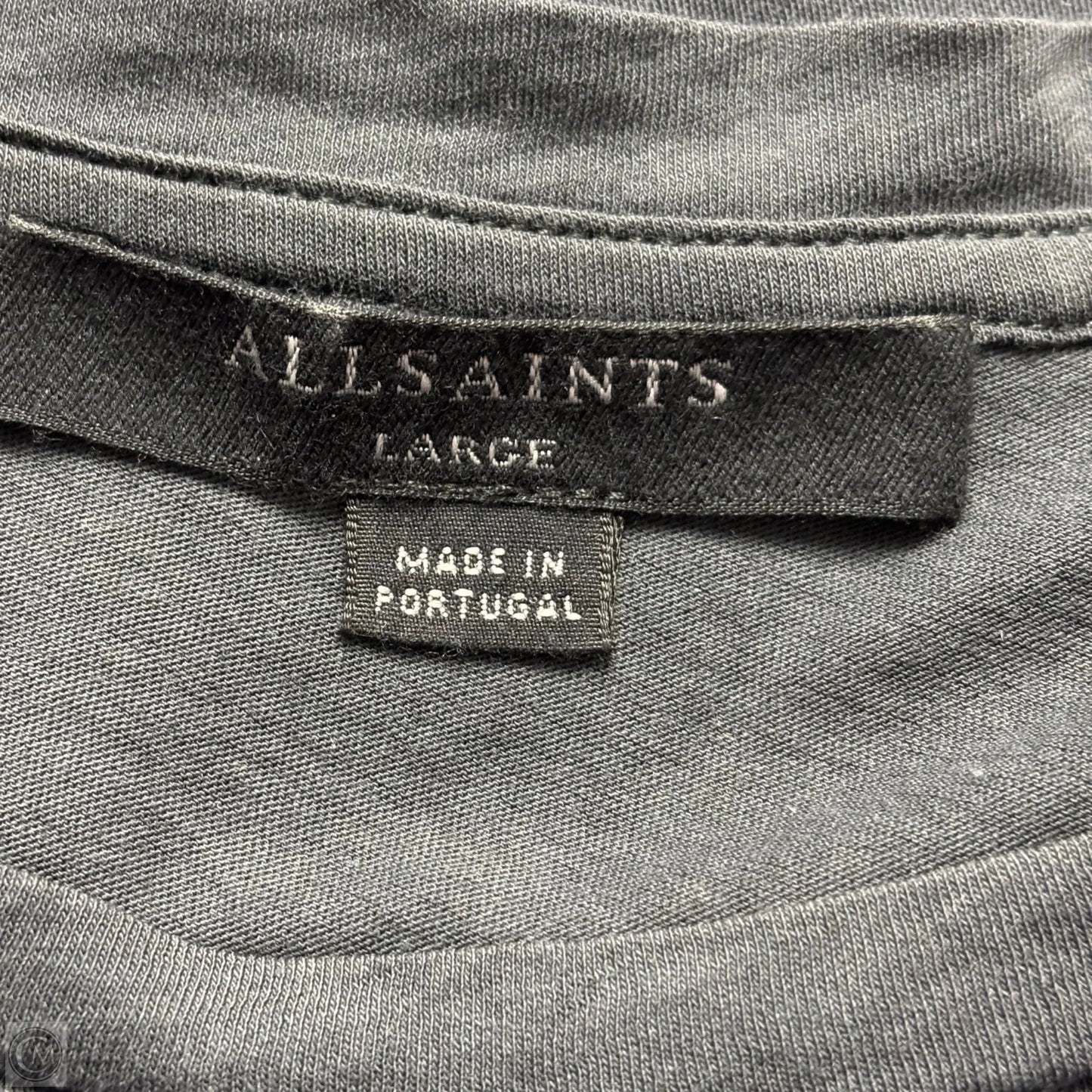 Top Short Sleeve Designer By All Saints In Grey, Size: L
