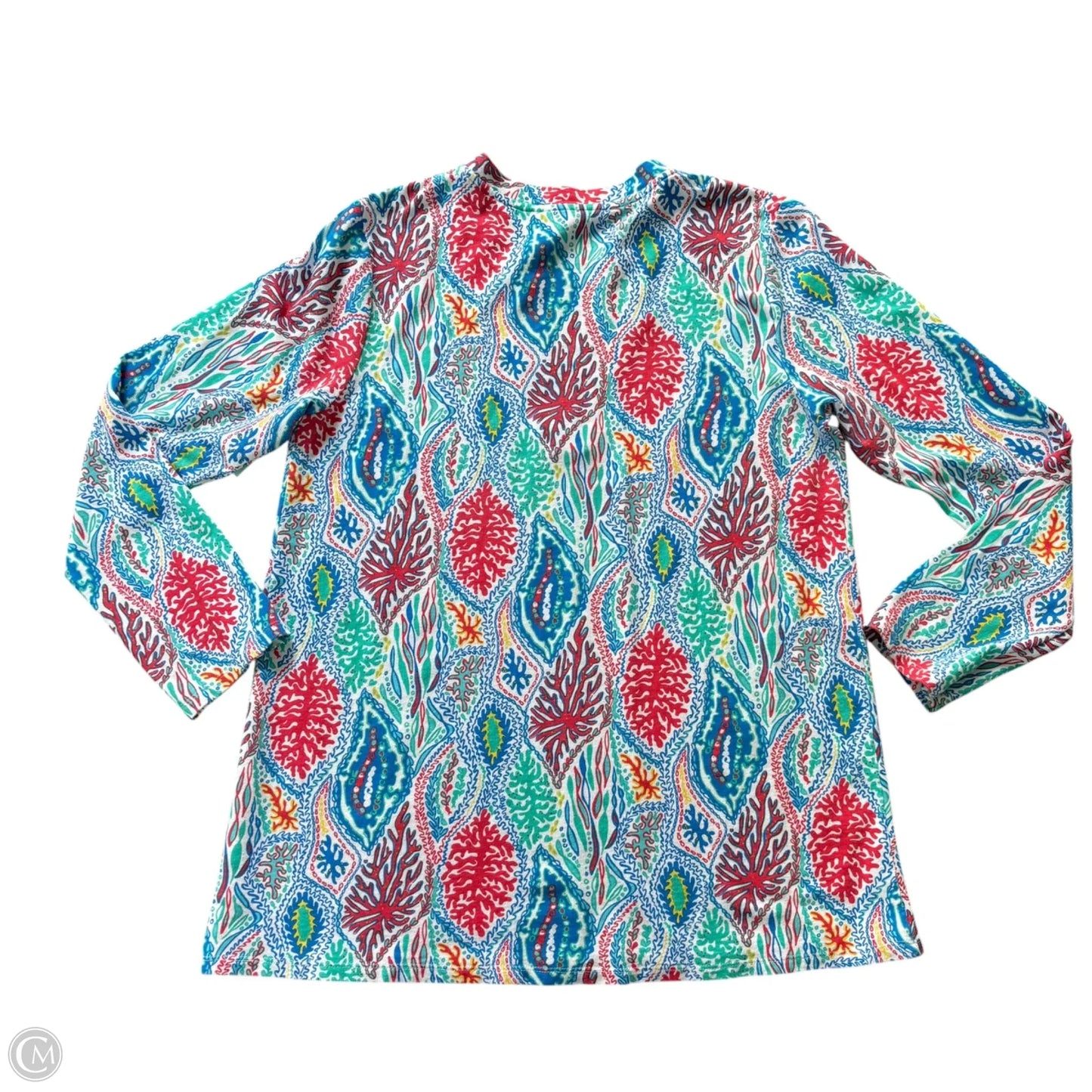 Top Long Sleeve Designer By Lilly Pulitzer In Blue & Red & White, Size: Xl