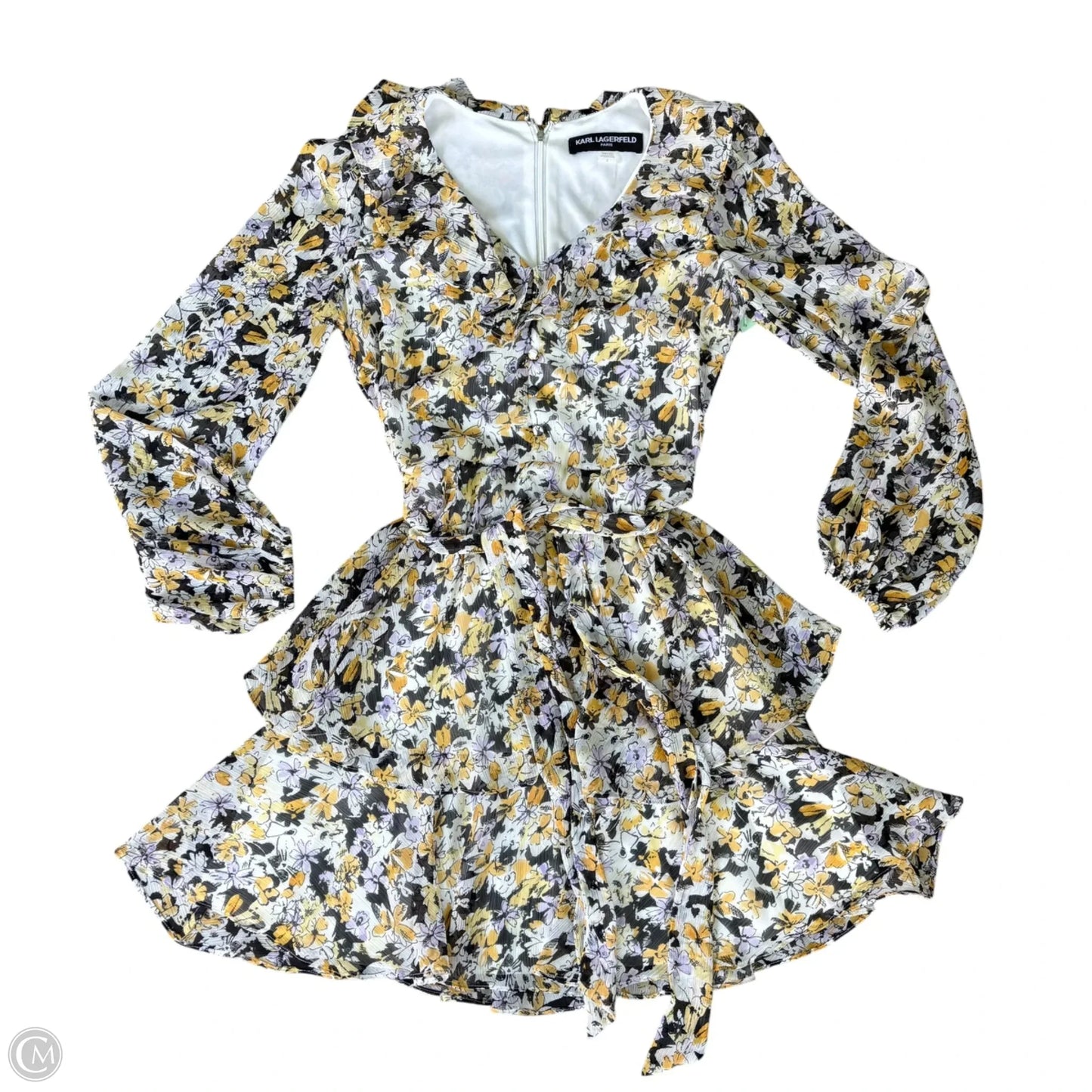 Dress Designer By Karl Lagerfeld In Floral Print, Size: Xs