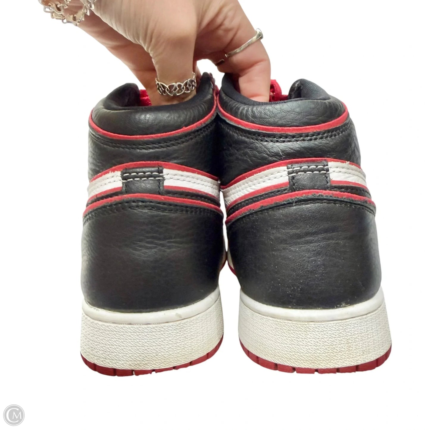 Shoes Luxury Designer By Jordan In Black & Red, Size: 8
