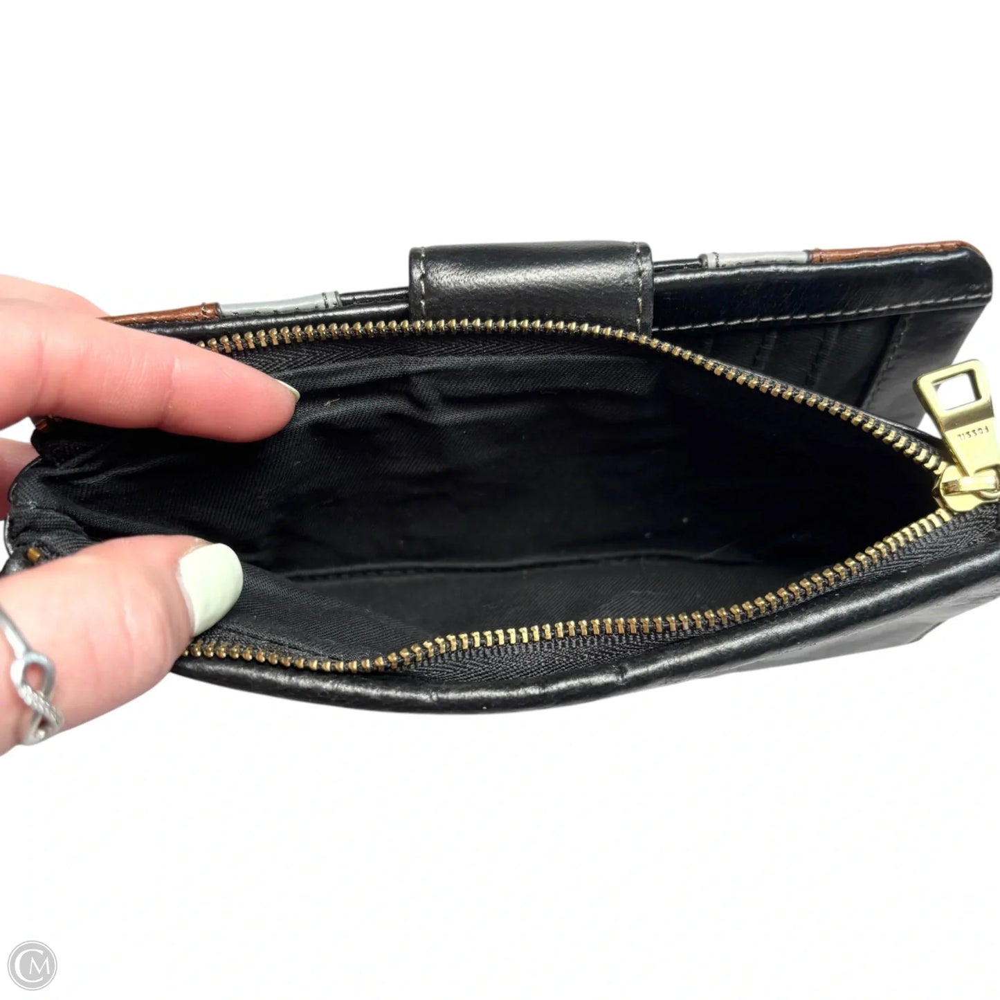 Wallet Leather By Fossil, Size: Medium