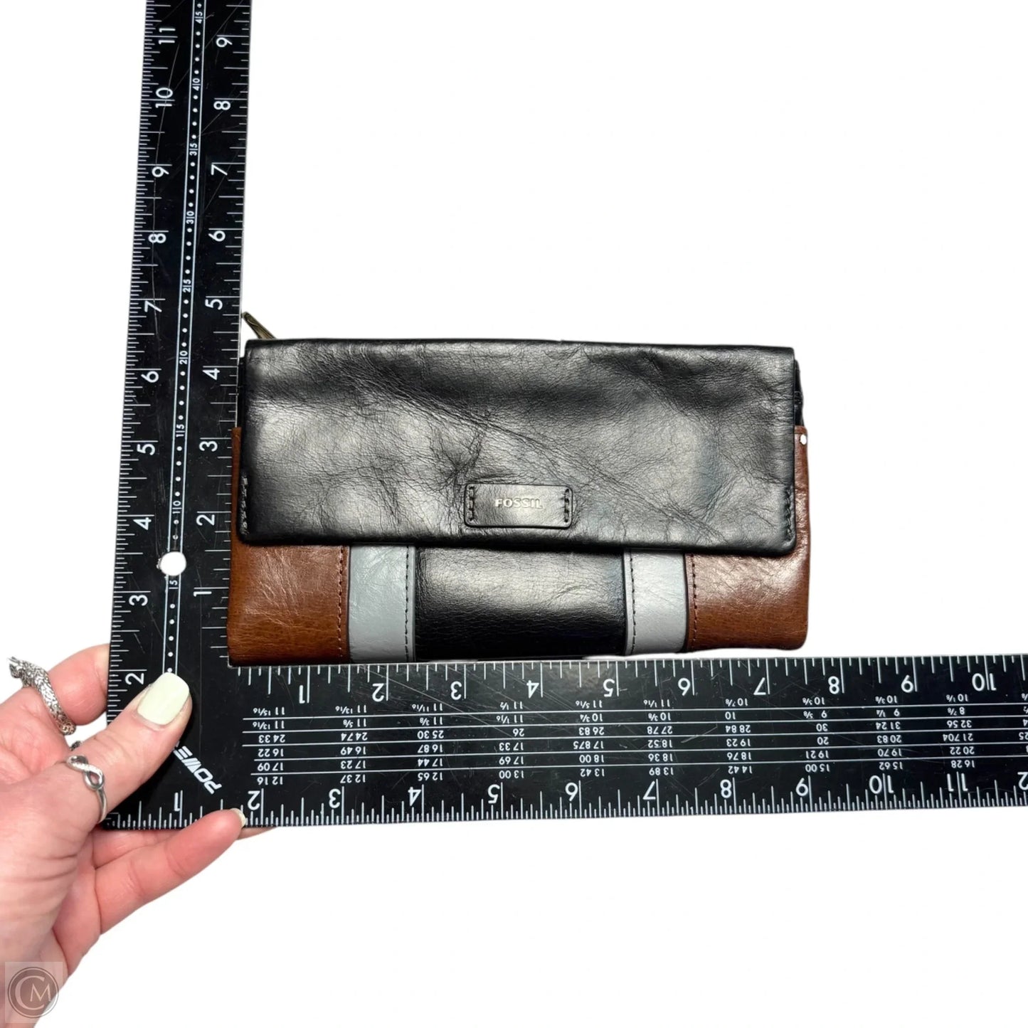 Wallet Leather By Fossil, Size: Medium