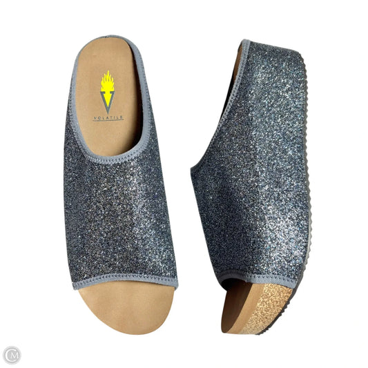 Sandals Heels Wedge By Volatile In Blue, Size: 8