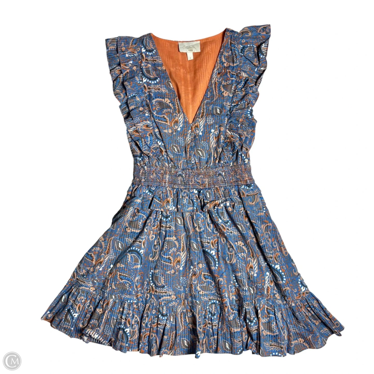Dress Casual Short By Cleobella In Blue & Brown, Size: S