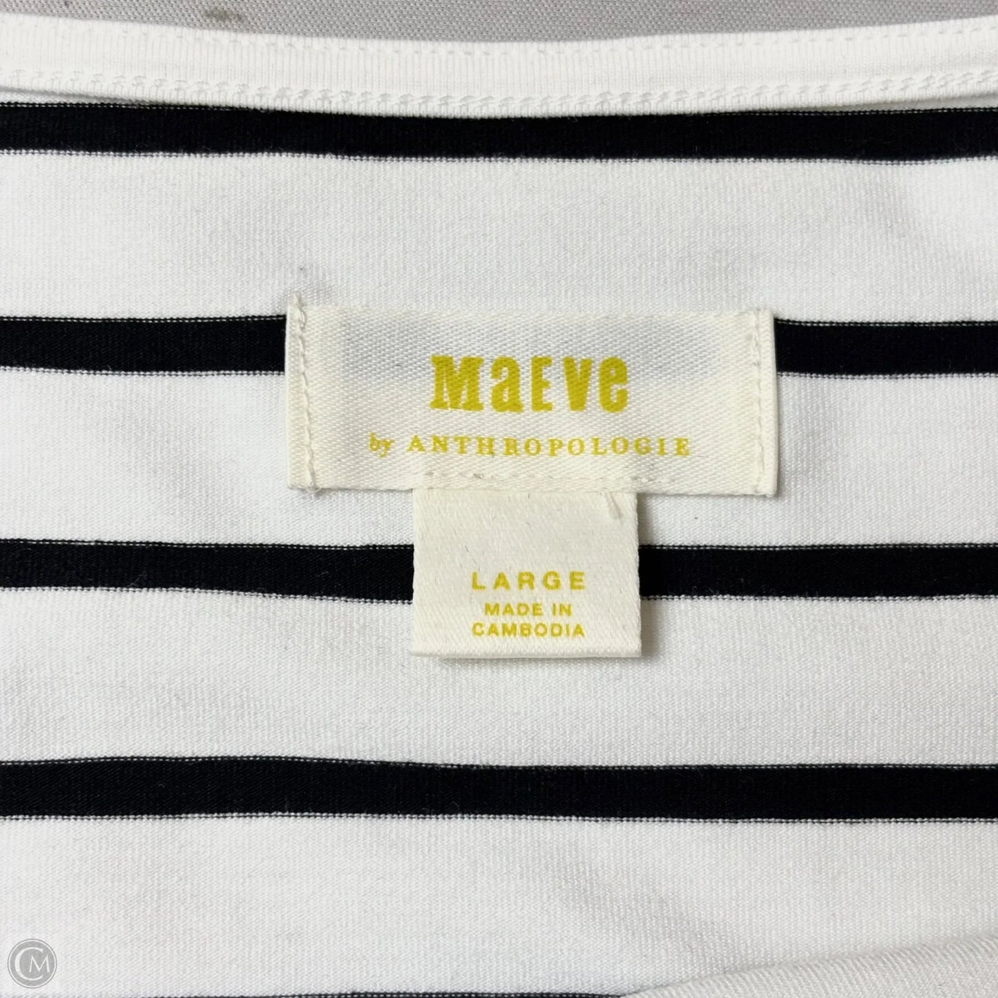 Top Short Sleeve By Maeve In Striped Pattern, Size: L