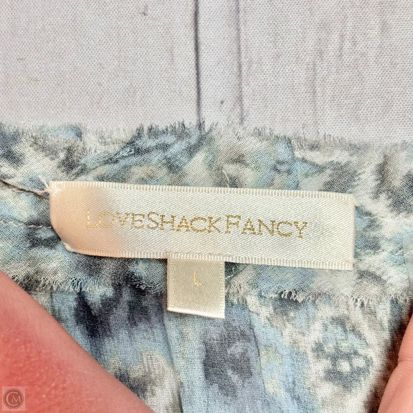 Dress Casual Short By Loveshackfancy In Blue & Grey, Size: L