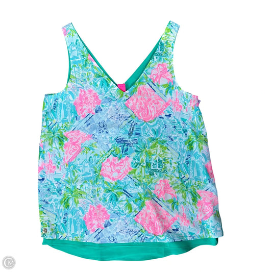 Top Sleeveless Designer By Lilly Pulitzer In Green & Pink, Size: Xxs