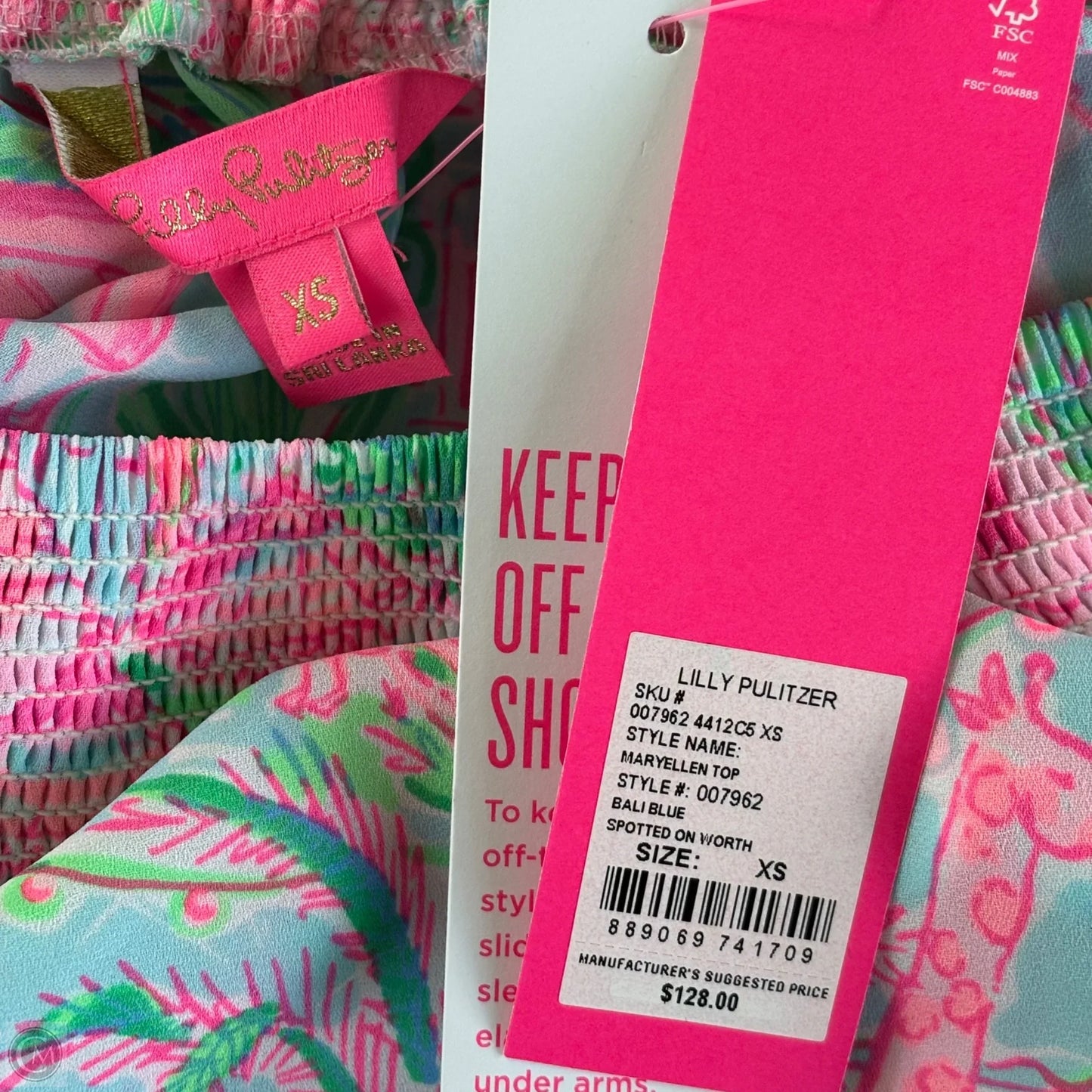 Top 3/4 Sleeve Designer By Lilly Pulitzer In Green & Pink, Size: Xs
