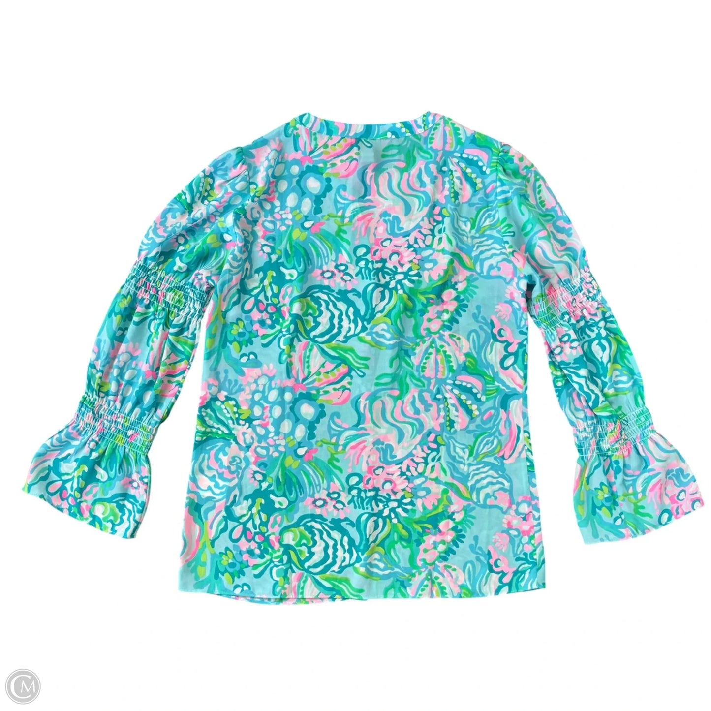 Top Long Sleeve Designer By Lilly Pulitzer In Blue & Green, Size: Xs