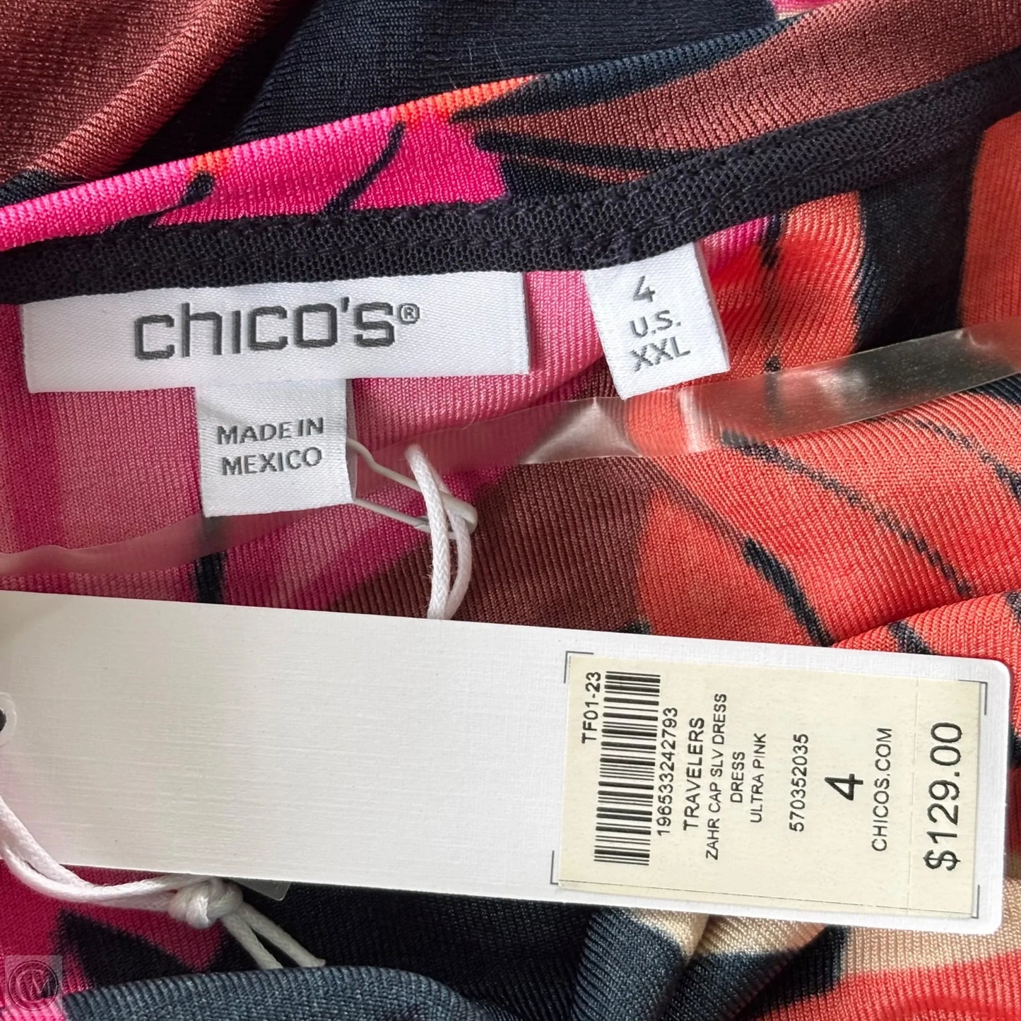 Dress Casual Midi By Chicos In Floral Print, Size: Xxl