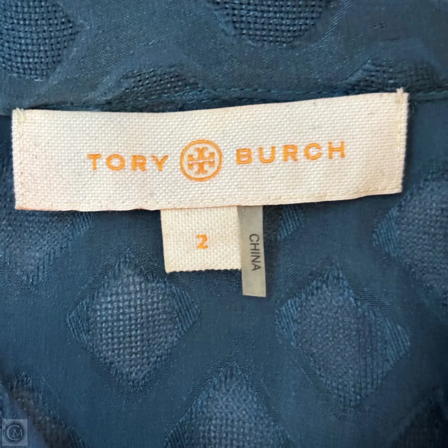 Blouse Designer By Tory Burch In Teal, Size: Xs