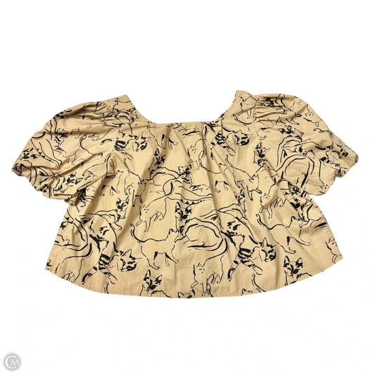 Top Short Sleeve By Maeve In Black & Brown, Size: M