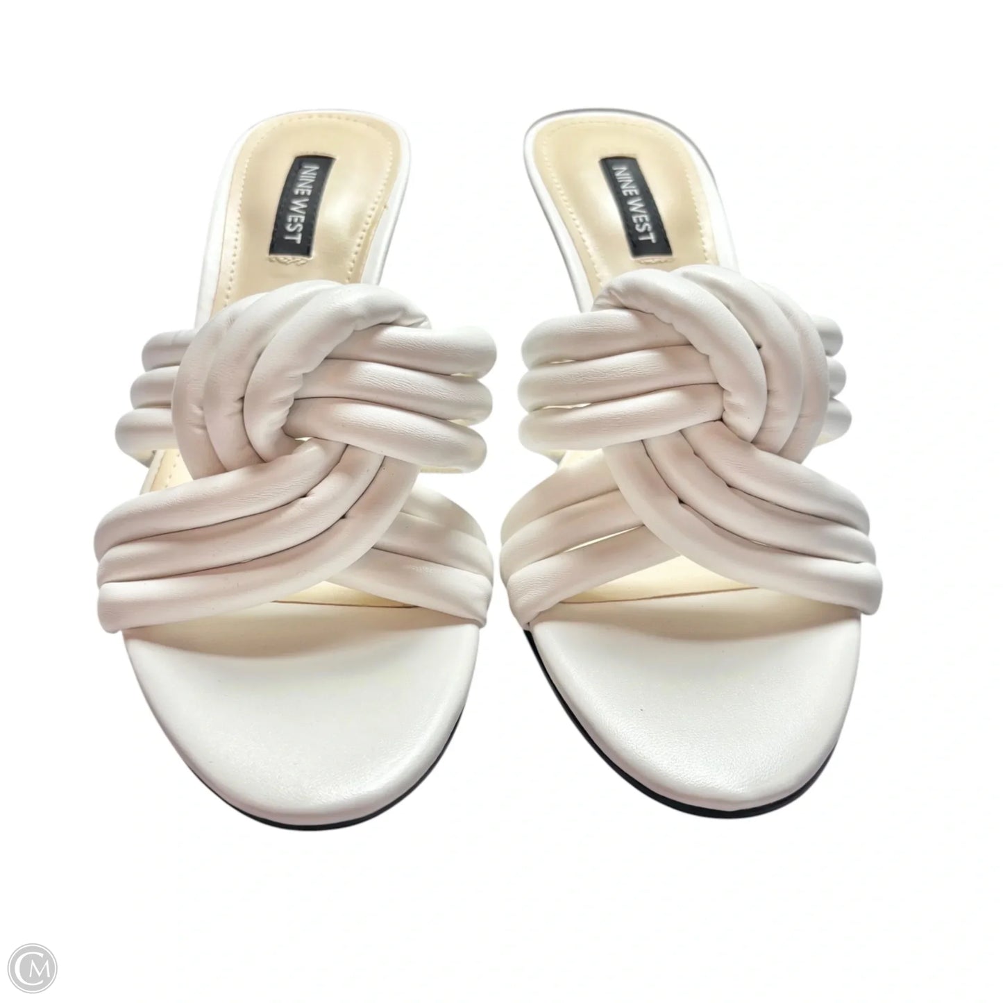 Sandals Heels Kitten By Nine West In White, Size: 7
