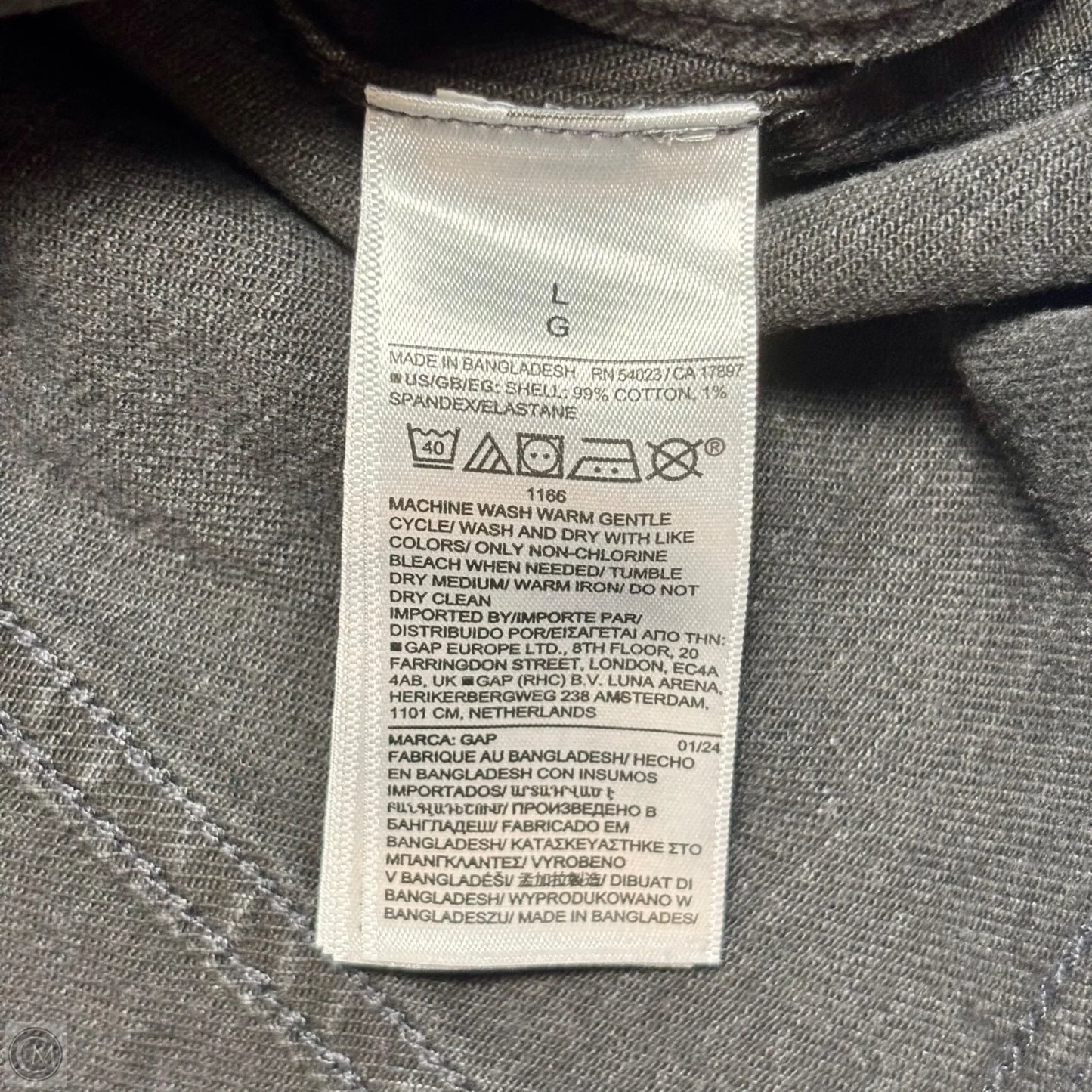 Jacket Denim By Gap In Black Denim, Size: L