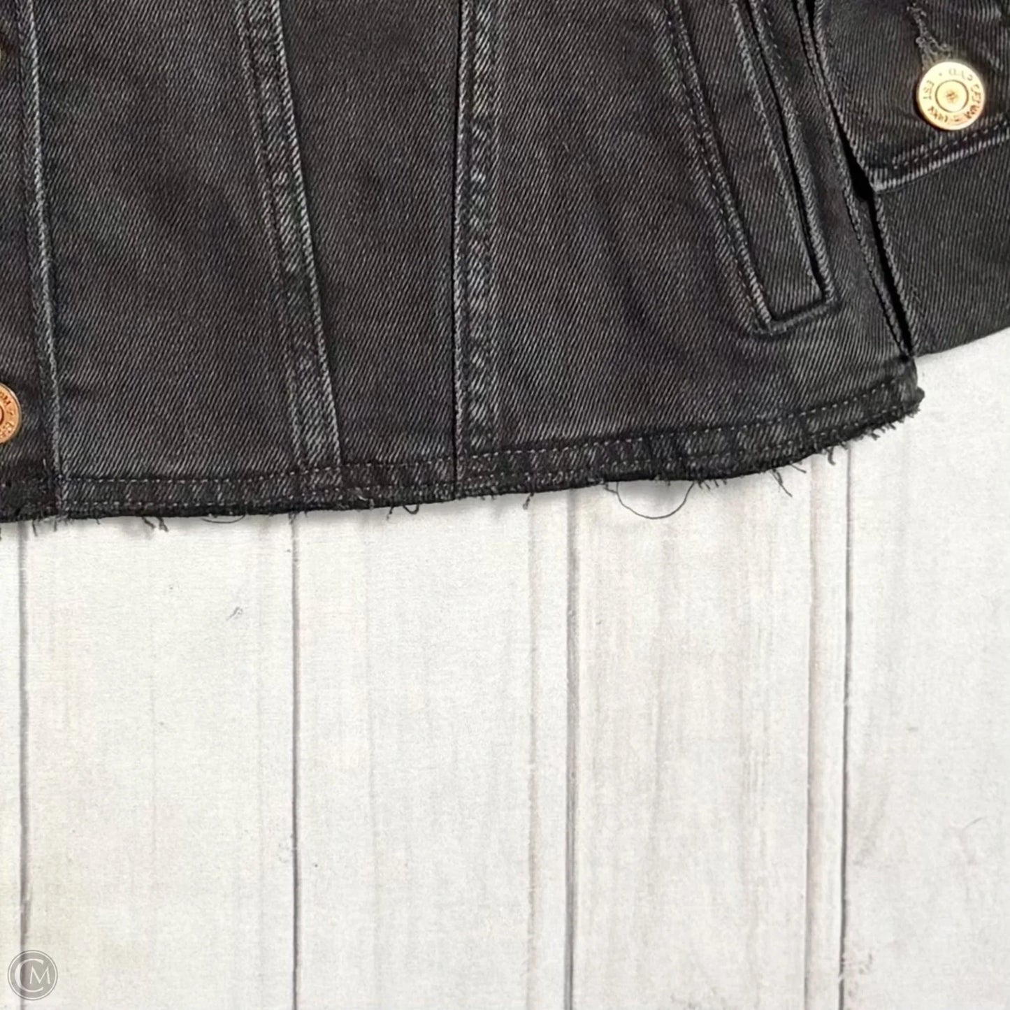 Jacket Denim By Gap In Black Denim, Size: L