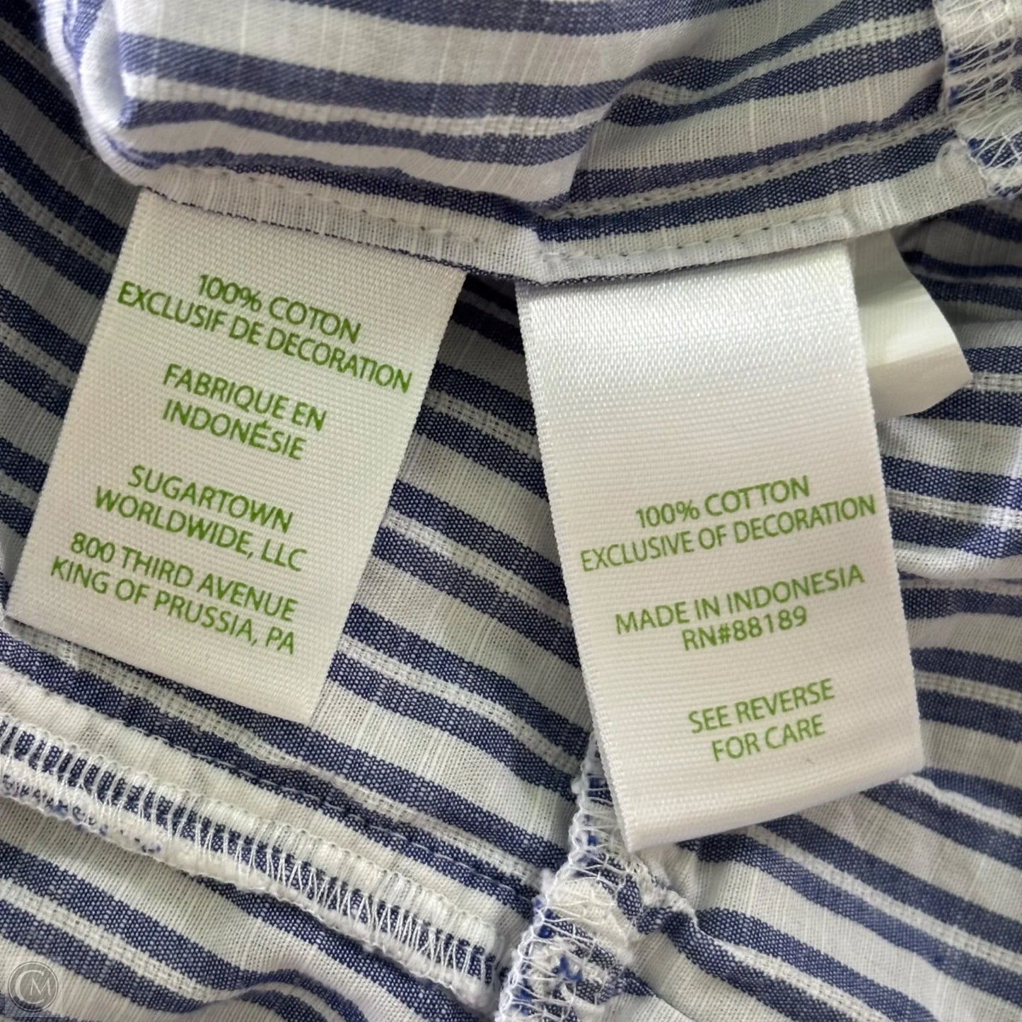 Top Sleeveless Designer By Lilly Pulitzer In Striped Pattern, Size: L