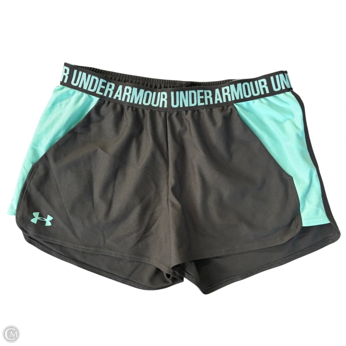Athletic Shorts By Under Armour In Blue & Grey, Size: L