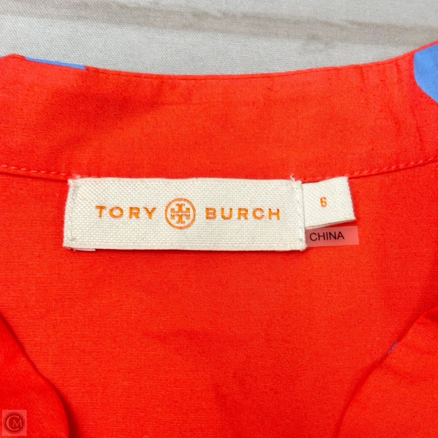 Dress Designer By Tory Burch In Blue & Orange, Size: S