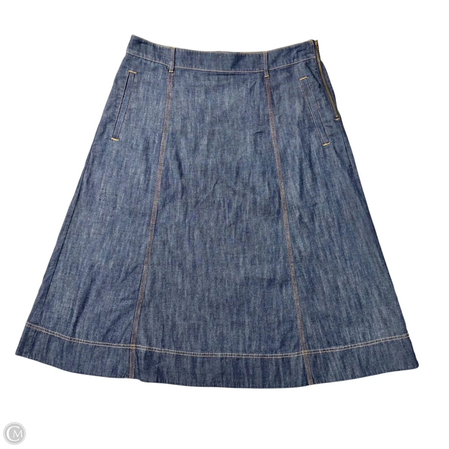 Skirt Midi By Talbots In Blue Denim, Size: 12