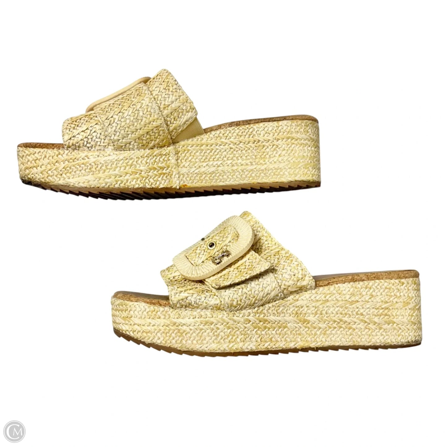 Sandals Heels Wedge By Sam And Libby In Beige, Size: 9