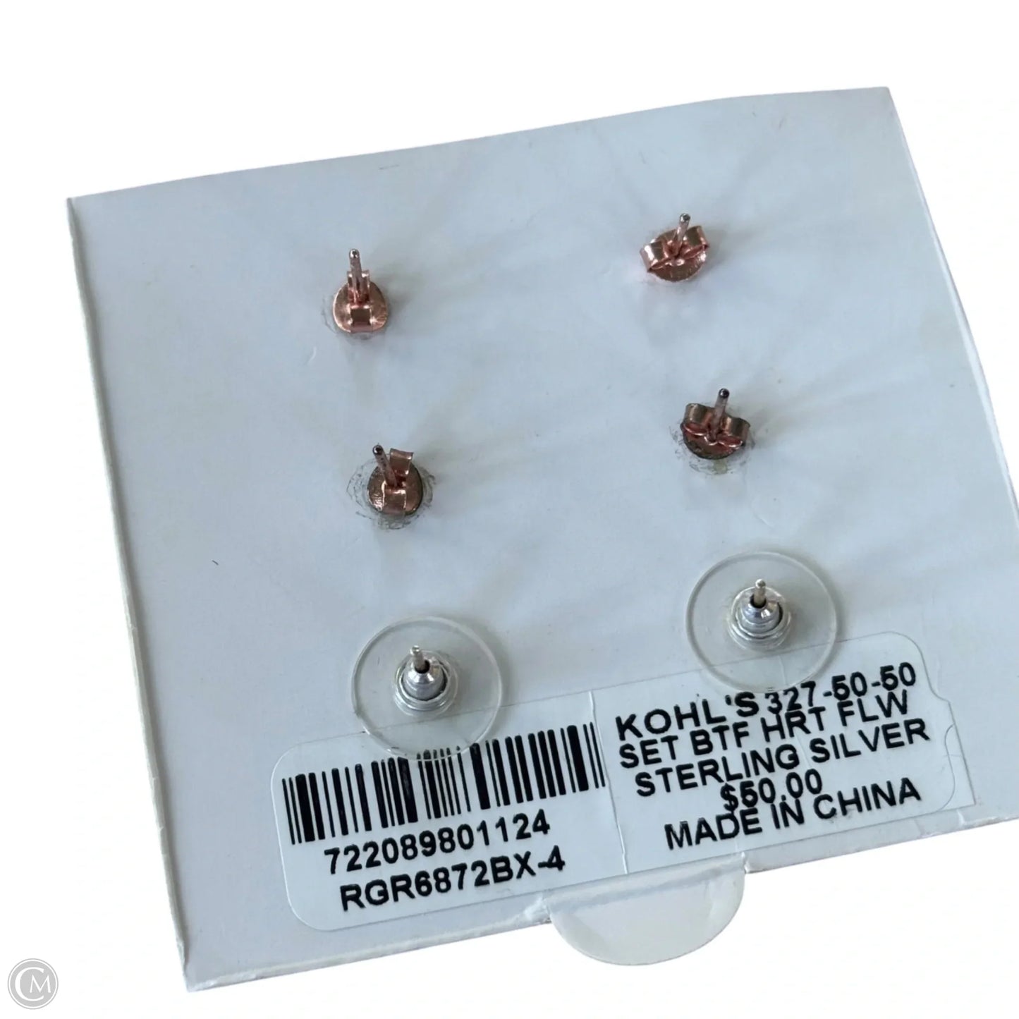 Earrings Sterling Silver, Size: 03 Piece Set