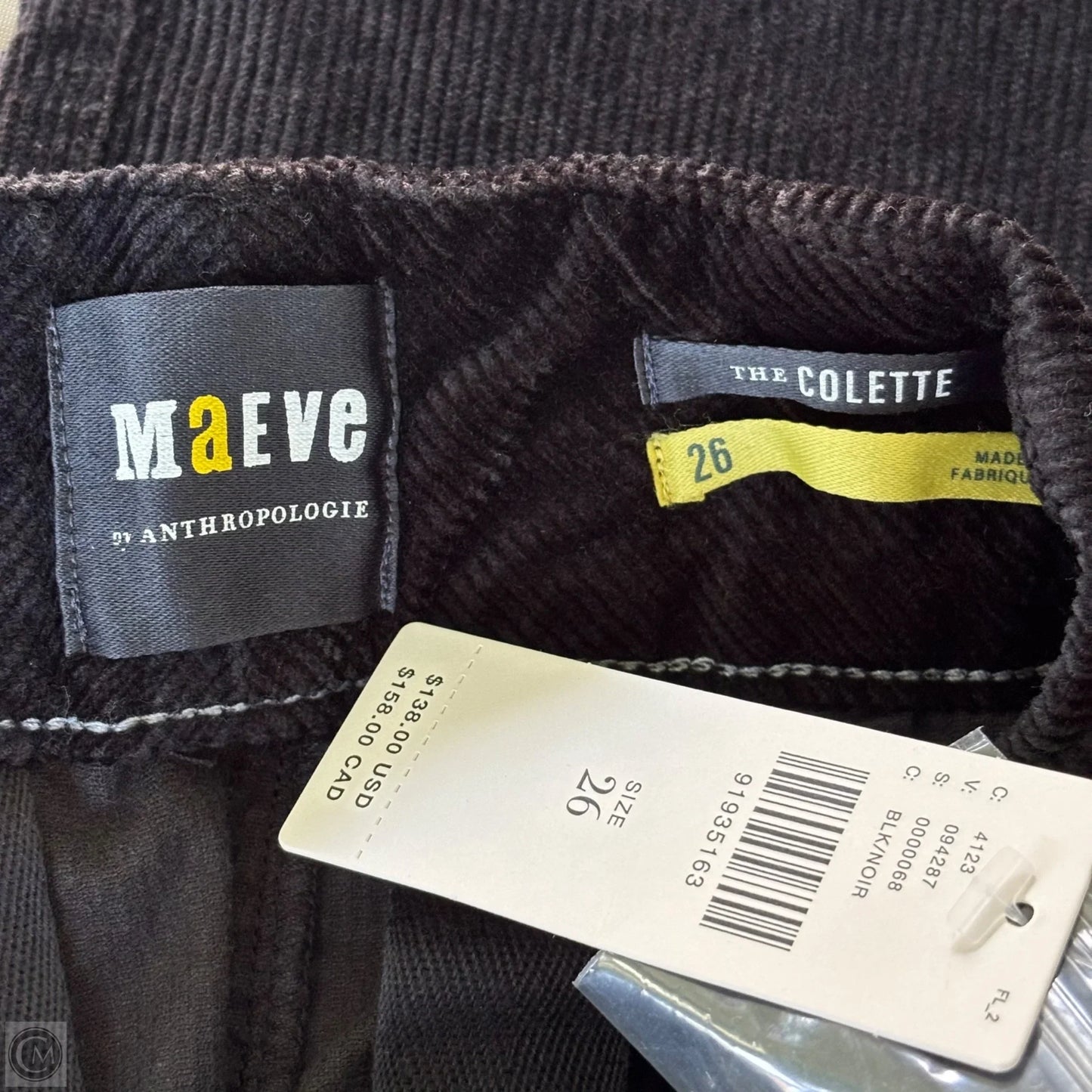 Pants Corduroy By Maeve In Black, Size: 2