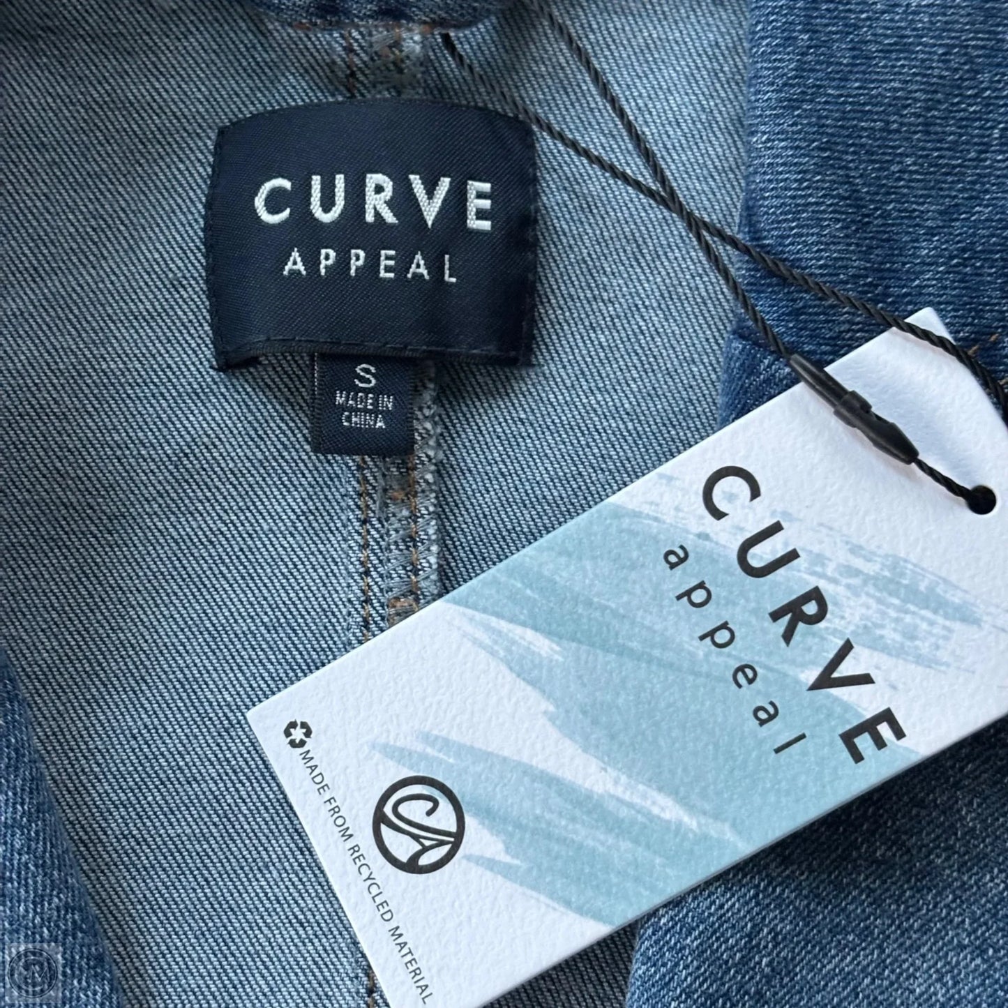 Jacket Denim By Curve Appeal In Blue Denim, Size: S