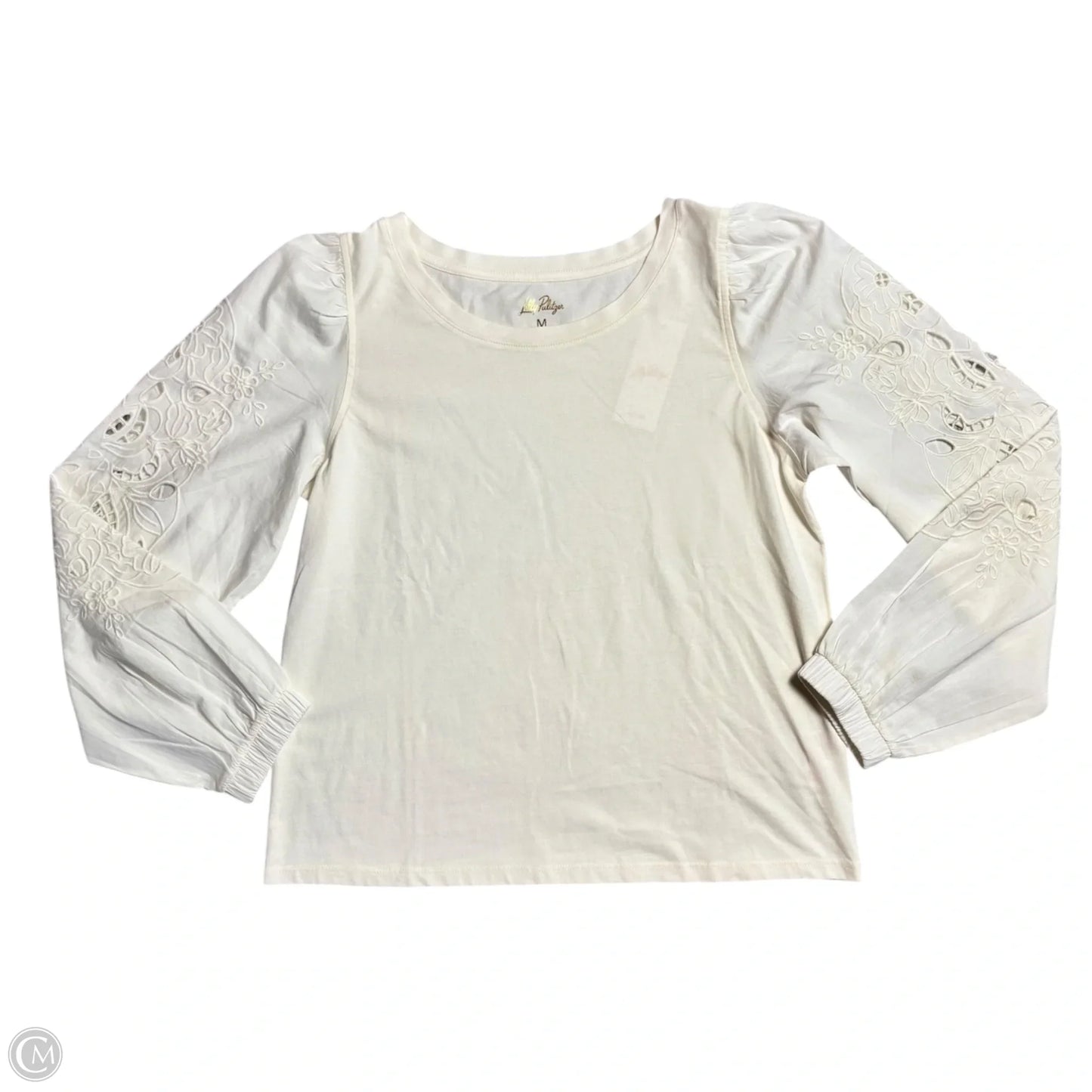 Top Long Sleeve Designer By Lilly Pulitzer In Cream, Size: M