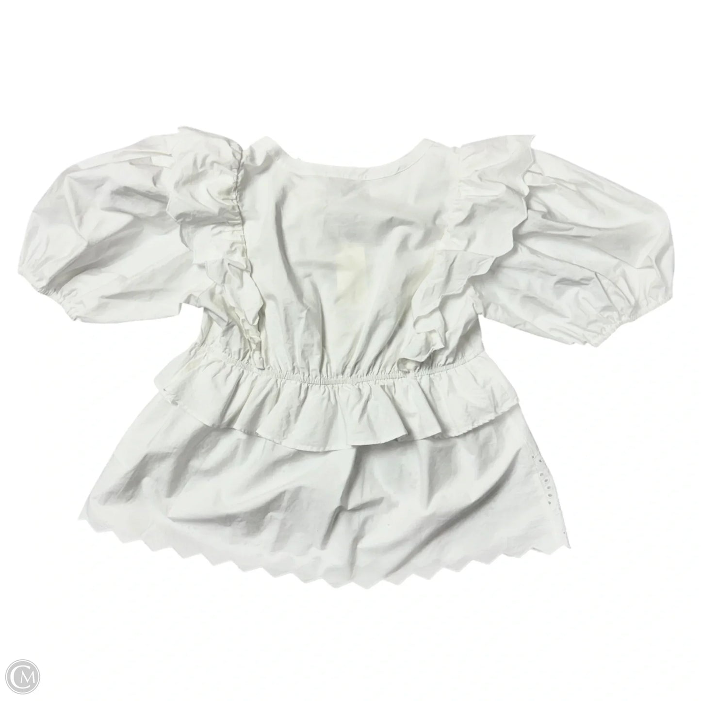 Top Short Sleeve By Moon River In White, Size: S